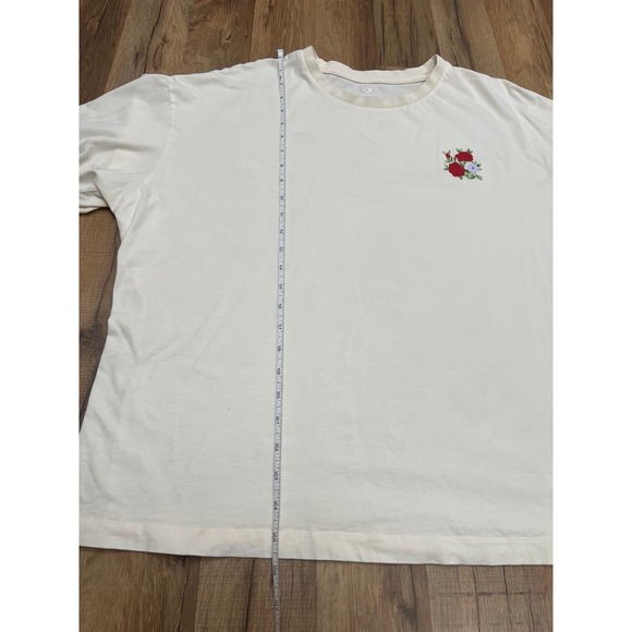 Converse Women XXL  Graphic flower Print T-Shirt Short-sleeve offwhite oversized - Picture 6 of 7